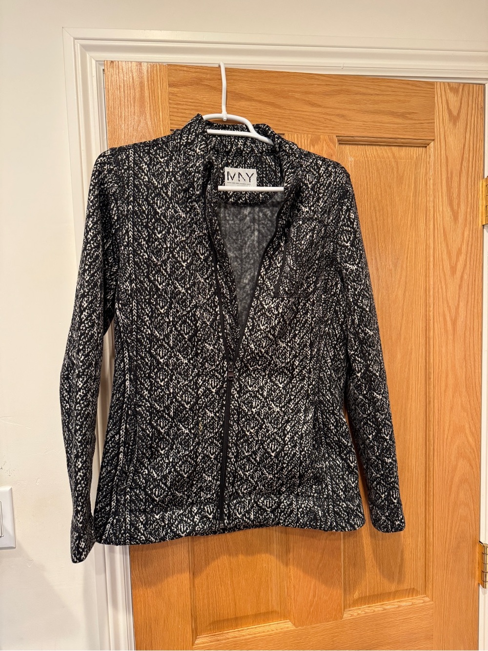 Marc New York Black & White Knit Zip Blazer